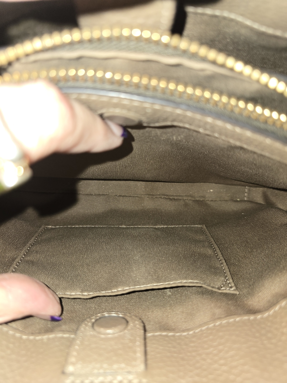 Coach Taupe Pebbled Leather Satchel with Leopard Scarf Accent - Picture 7 of 11